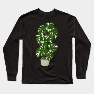 Monstera borsigiana variegated plant in a pot Long Sleeve T-Shirt